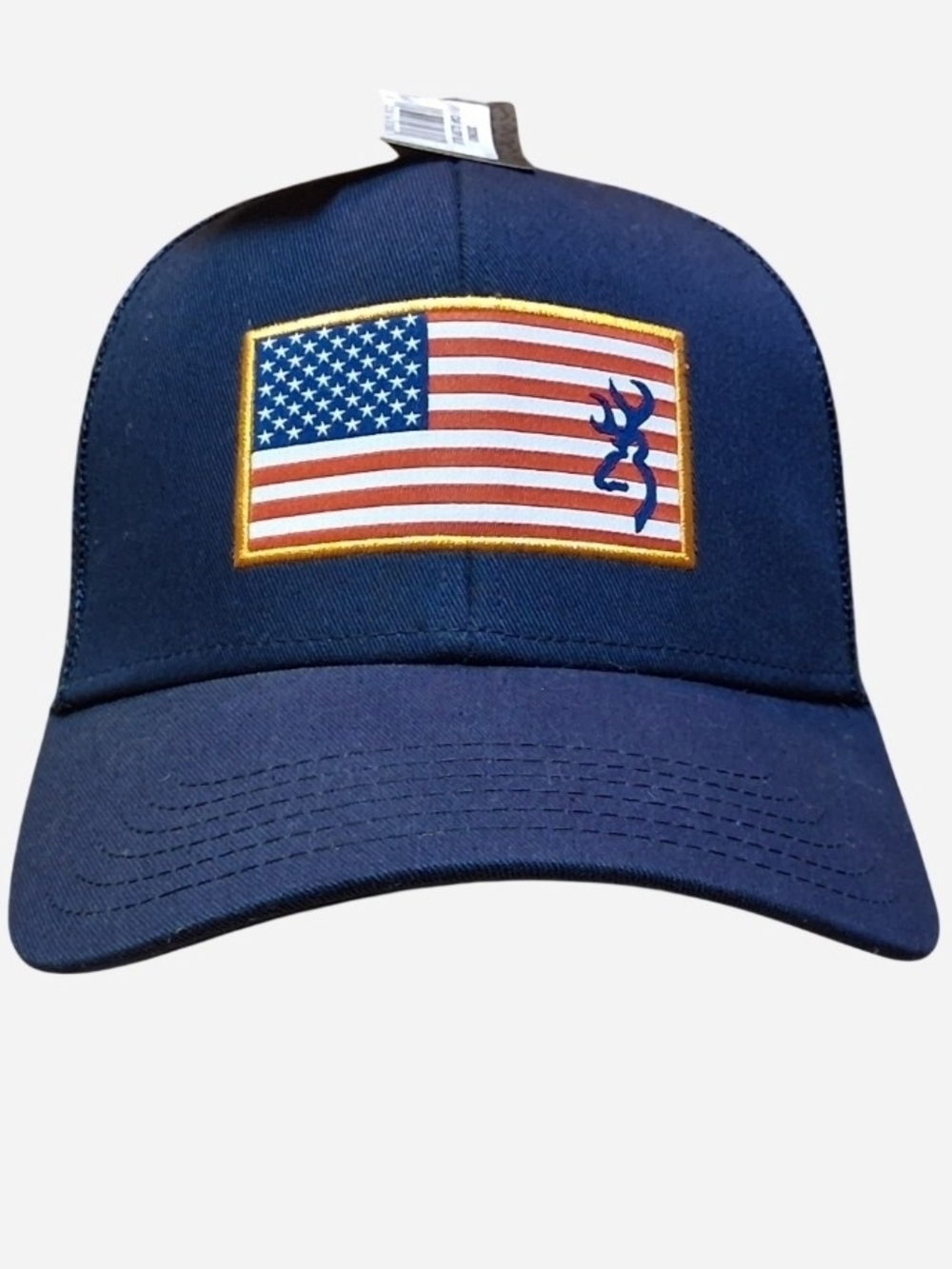 Browning Men's Navy Flag Patch Baseball Cap NWT